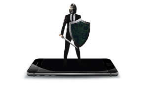 Warrior on mobile phone