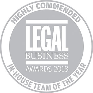 Legal Business Awards 2018 In-House Team of the Year