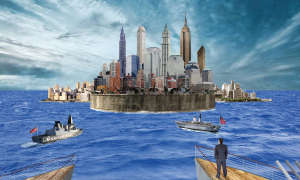 New York fortress at sea