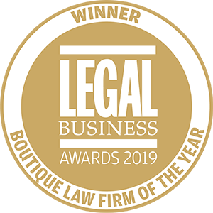 Winner of Legal Business Awards 2019: Boutique Law Firm of the Year