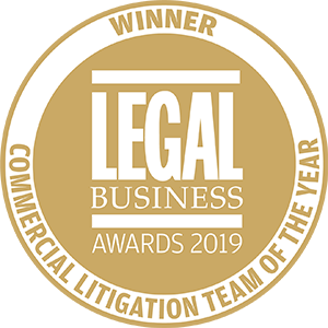 Winner of Legal Business Awards 2019: Commercial Litigation Team of the Year