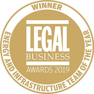 Winner of Legal Business Awards 2019: Energy and Infrastructure Team of the Year