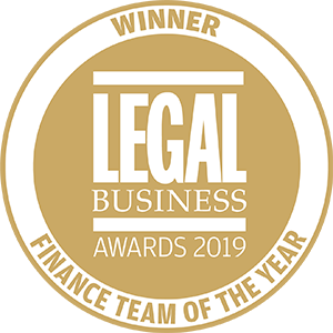 Winner of Legal Business Awards 2019: Finance Team of the Year