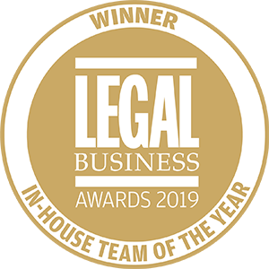 Winner of Legal Business Awards 2019: In-House Team of the Year