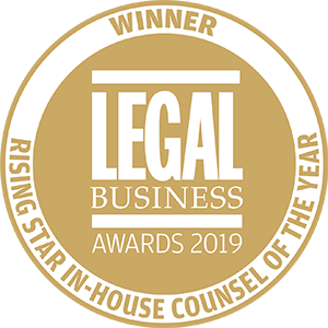 Winner of Legal Business Awards 2019: Rising Star In-House Counsel of the Year