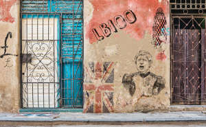 Boris Johnson grafitti wall