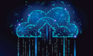 tech cloud binary concept