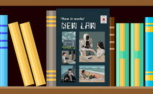 Book on shelf: 'How it works - New Law'
