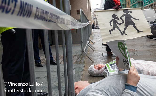 Extinction Rebellion outside Slaughter and May headquarters